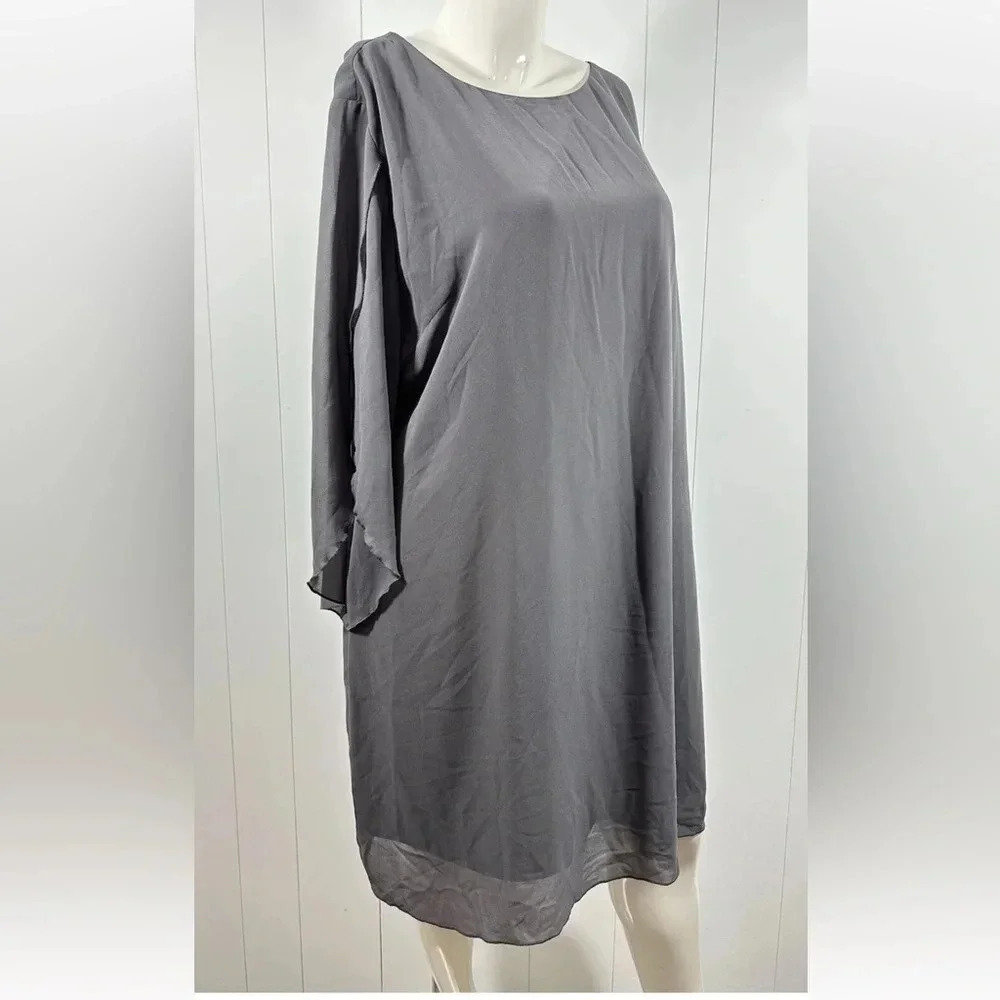 NWT Grace Karin Womens Gray Chiffon Split Sleeve Cocktail Dress Size 3XL - Picture 2 of 7